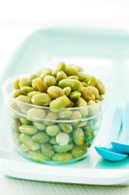 Fried edamame fasulye