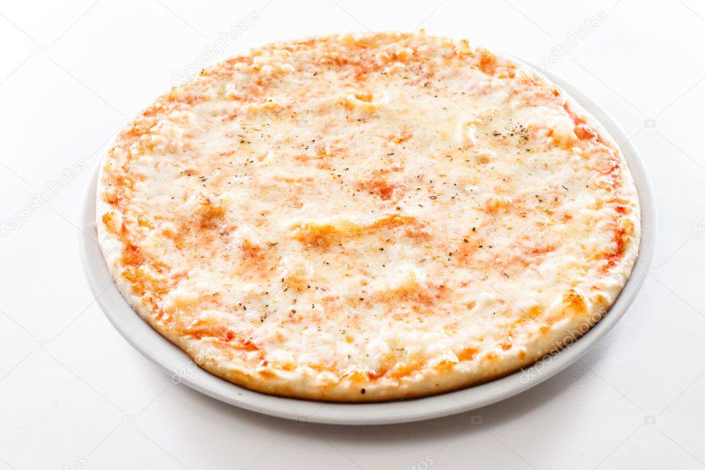 tasty italian pizza on white