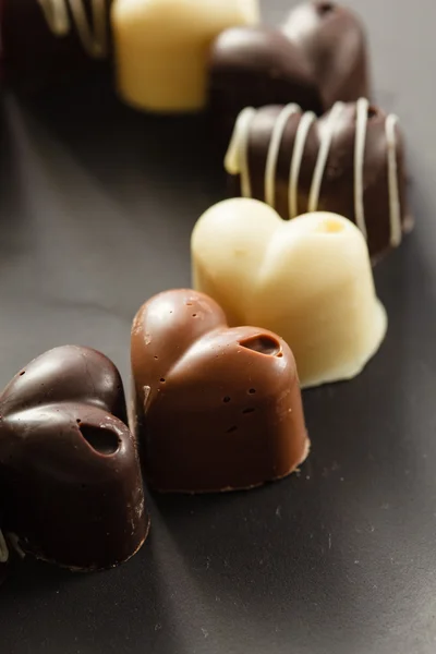 Caramelle al cioccolato cuori — Foto Stock