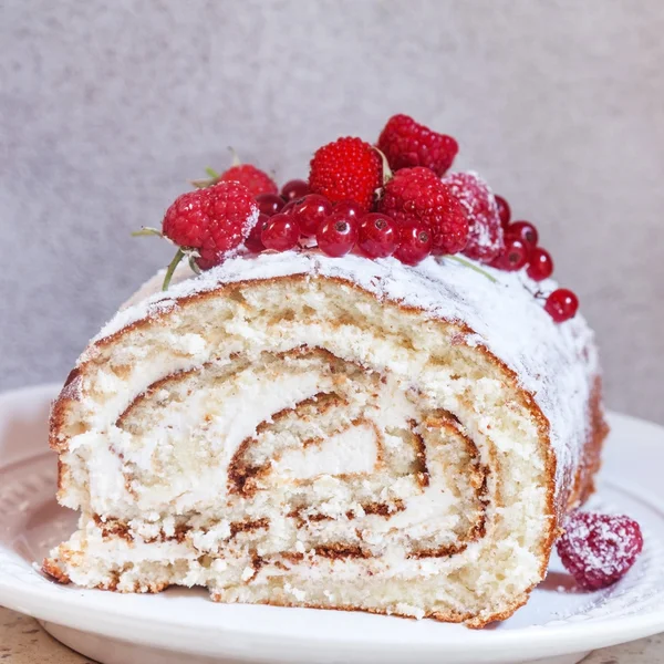 Baked roll cake — Stock Photo, Image