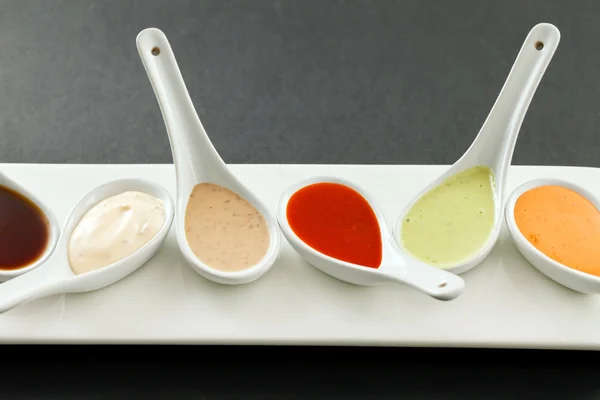 Different kinds of sauce — Stock Photo, Image