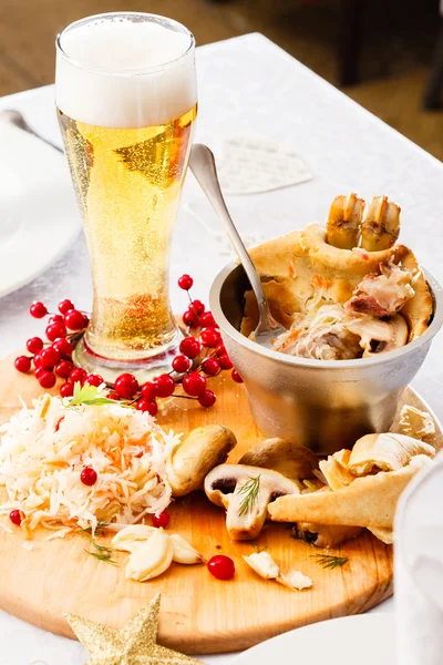 Mushroom Pot-Pie on Christmas party — Stock Photo, Image