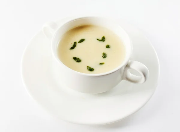 Cream soup in plate — Stock Photo, Image