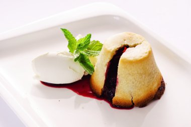 lav kek dondurma ve nane