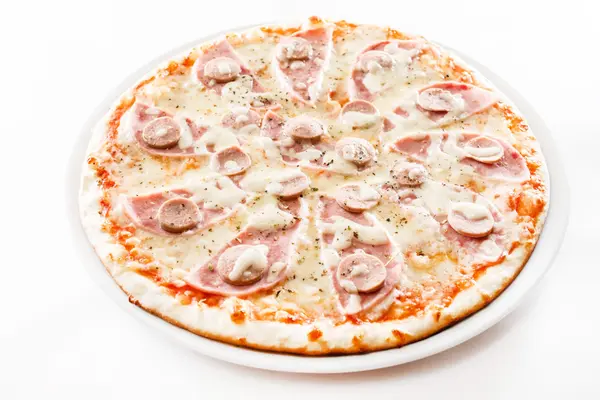 意大利披萨配培根 — 图库照片