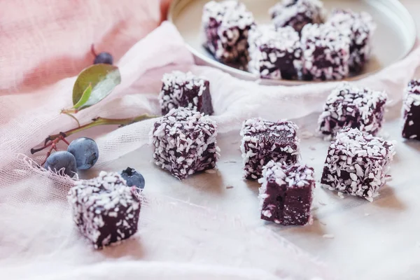 Dessert alla gelatina di mirtilli fatti in casa — Foto Stock