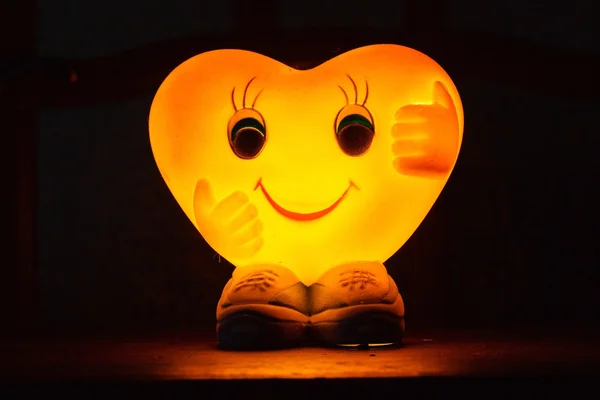 Lampada cuore felice — Foto Stock