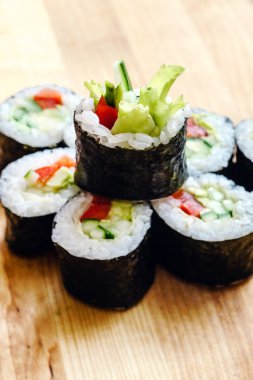 Tasty sushi rolls clipart