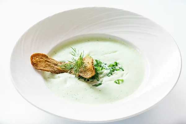 Grüne Sahnesuppe — Stockfoto