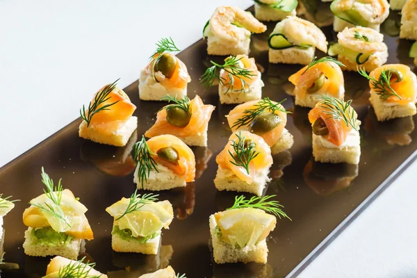 Tasty canapes appetizer — Stock Photo, Image