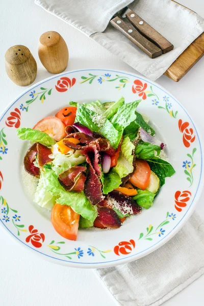 蔬菜沙拉配肉 — 图库照片
