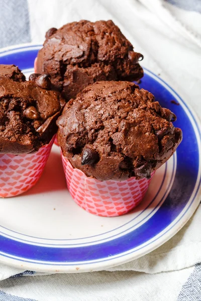 St. Valentine's Day chocolate muffins — Stock Photo, Image