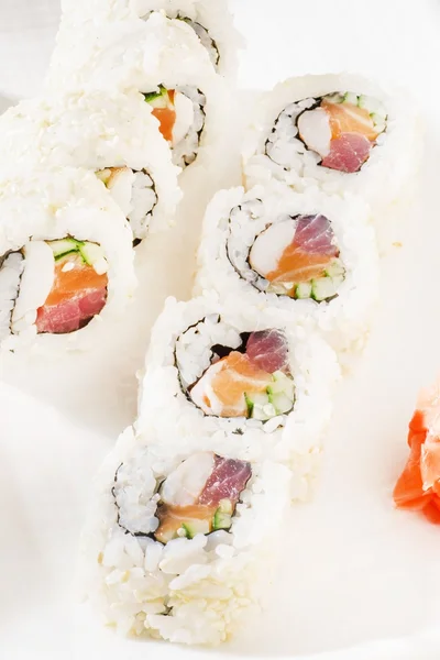 Tasty sushi rolls — Stock Photo, Image