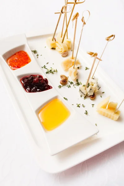 Plate of cheese on plate — Stock Photo, Image