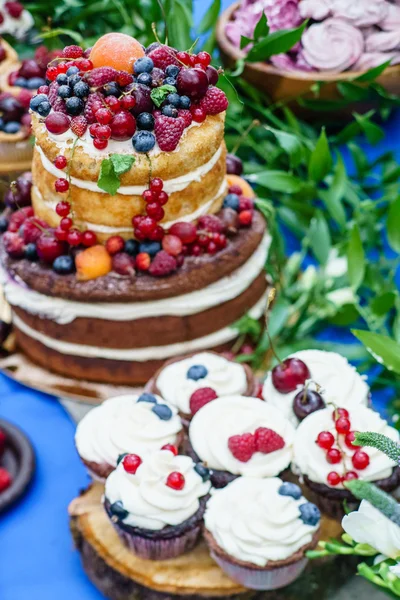 Meztelen esküvői torta — Stock Fotó