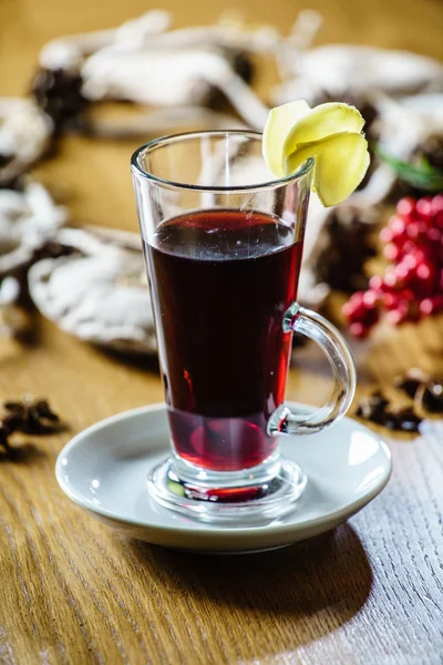 Glass of winter drink — Stock Photo, Image