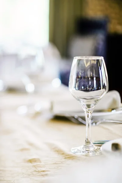 Crystal glasses on table — Stock Photo, Image