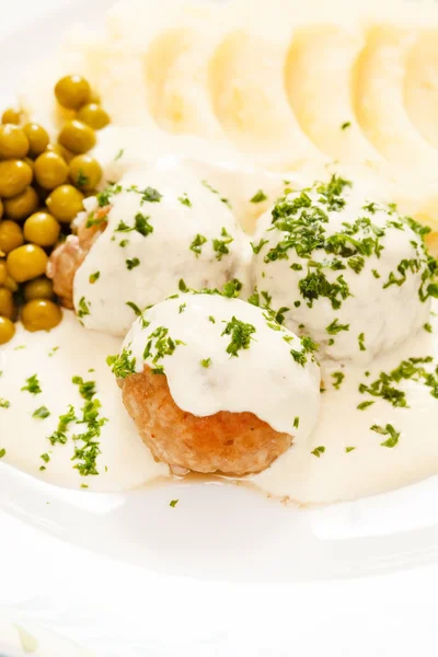 Meatballs with mashed potato — Stock Photo, Image