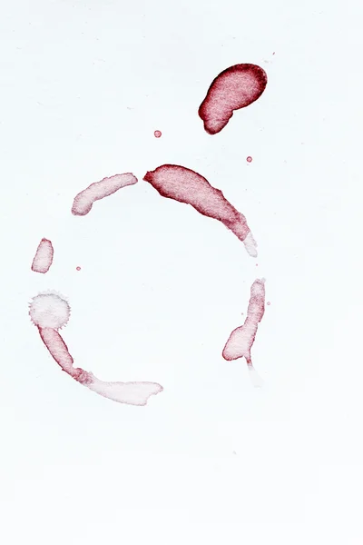 Rotweinflecken auf Papier — Stockfoto