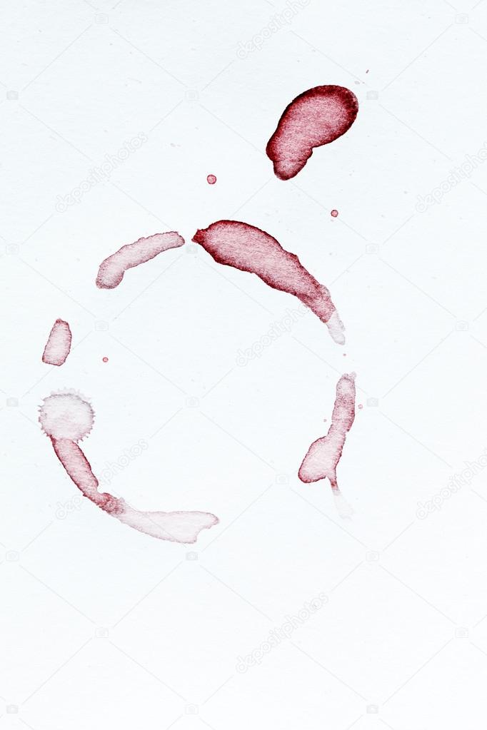 Red wine stains on paper