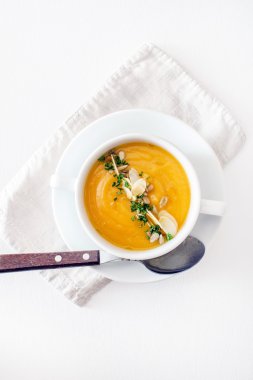 badem krem kabak çorbası