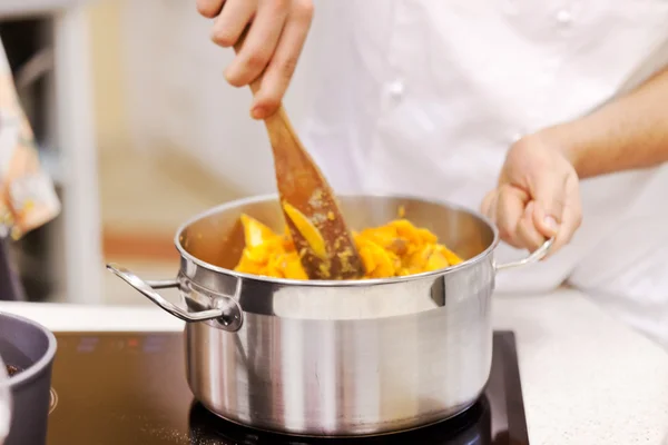 Male chef hands — Stock Photo, Image