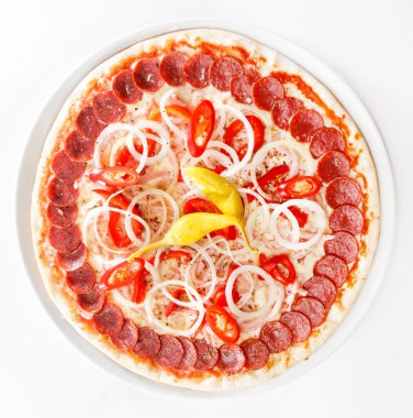 lezzetli baharatlı pizza