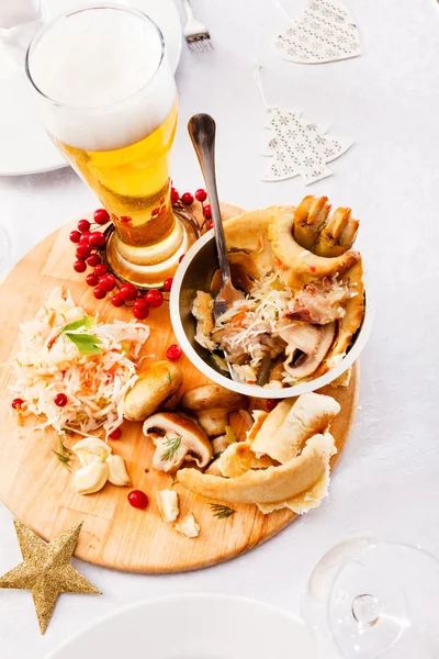 버섯-파이 테이블에 — 스톡 사진