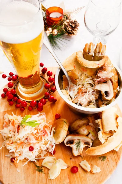 Mushroom Pot-Pie on table — Stock Photo, Image