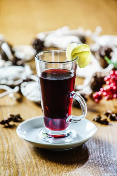 Glass of winter drink — Stock Photo, Image