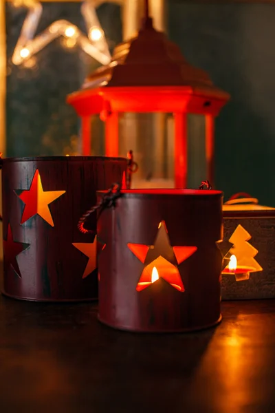 Christmas glowing lanterns — Stock Photo, Image