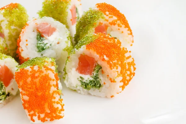 Sushi rolls with shrimps and cream cheese — Stock Photo, Image