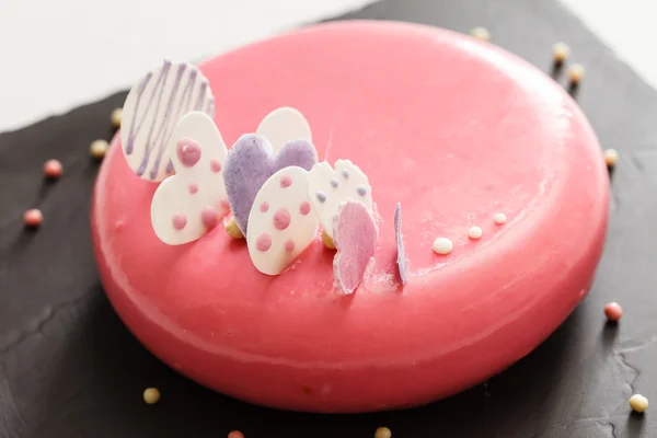 Cake met kleur harten — Stockfoto