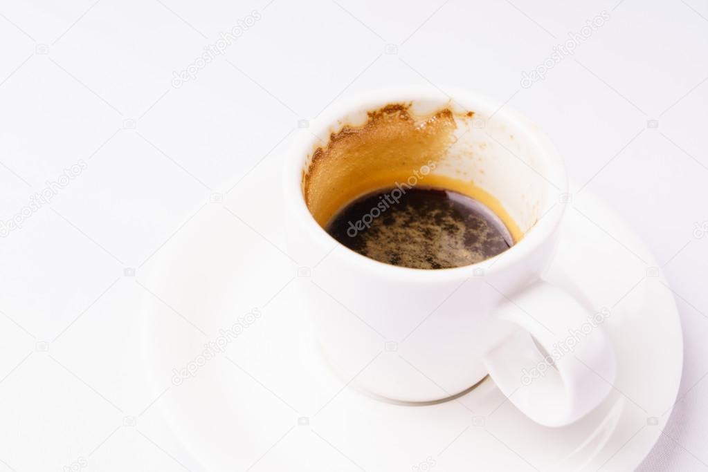 cup of coffee on white