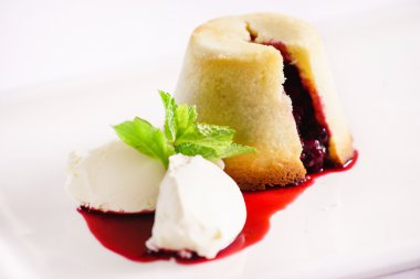 lav kek dondurma ve nane