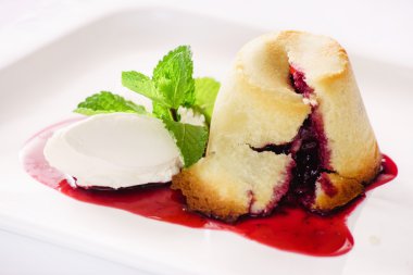 lav kek dondurma ve nane