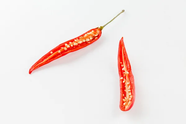 Hot peppers on white — Stock Photo, Image