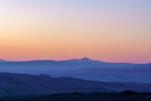 Toscana Tramonto Paesaggio — Foto Stock