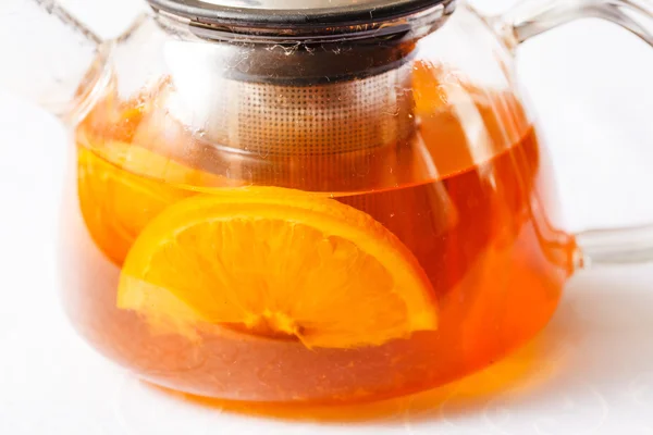 Orange tea with cinnamon — Stock Photo, Image