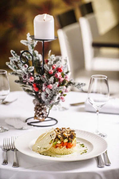 Christmas celebration table — Stock Photo, Image