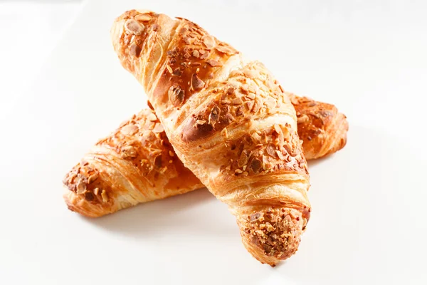 Two fresh and tasty croissants — Stock Photo, Image