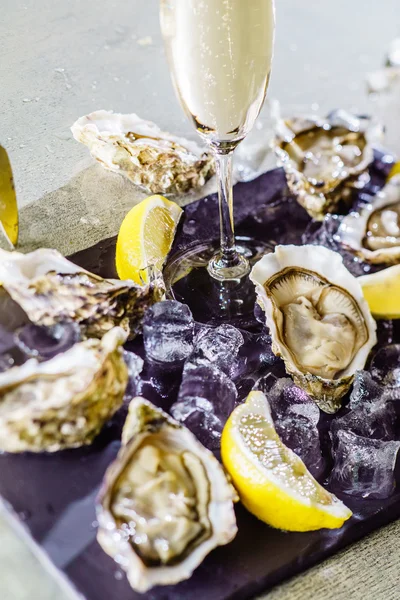 Oysters  with lemon and champagne