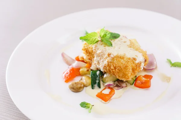 Tasty salad on plate — Stock Photo, Image