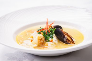 Deniz mahsulleri çorbası plaka