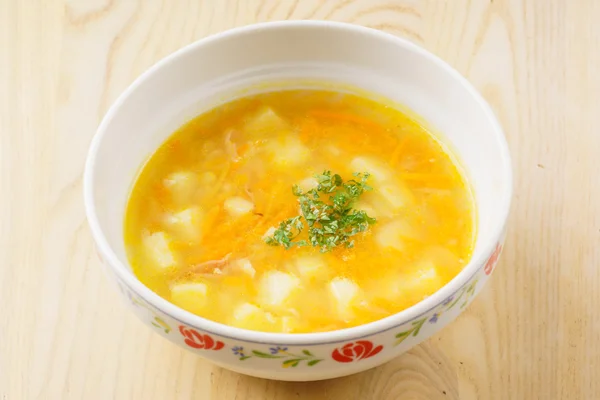 Supă de pui în farfurie — Fotografie, imagine de stoc