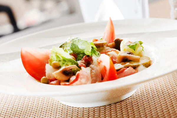 Tasty salad on plate — Stock Photo, Image