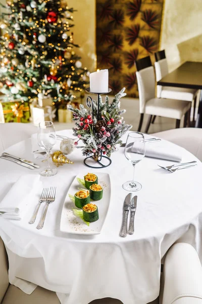 Mesa de celebração de Natal — Fotografia de Stock