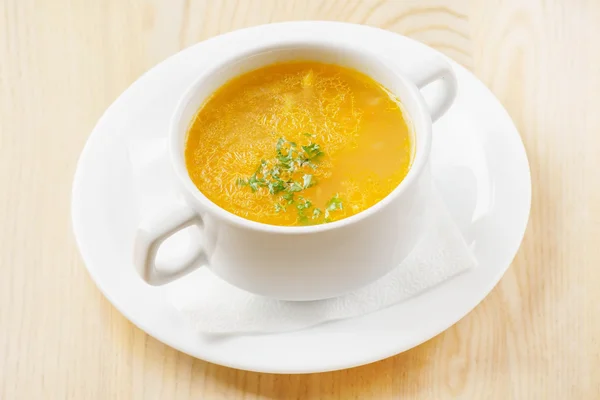 Chicken soup in plate — Stock Photo, Image