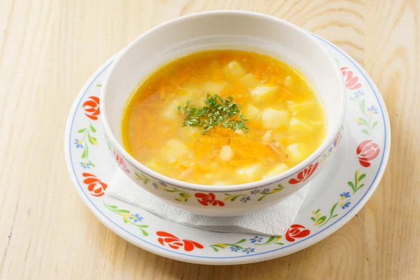 Chicken soup in plate — Stock Photo, Image