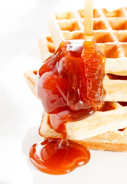 Belgium waffles on plate — Stock Photo, Image